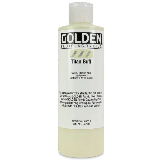 Golden Fluid Acrylics - Titanium Buff, 8 oz bottle {2}