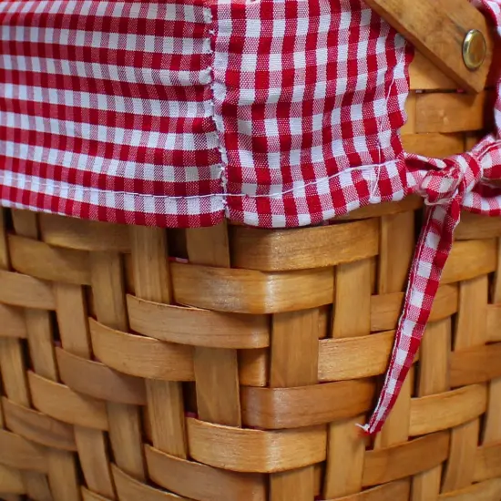 Vintiquewise Rectangular Basket Lined with Gingham Lining, Small (36) {2}