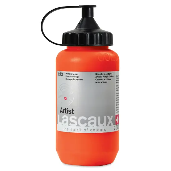 Lascaux Artist Acrylics - Pyrrole Orange, 390 ml Tube {1}