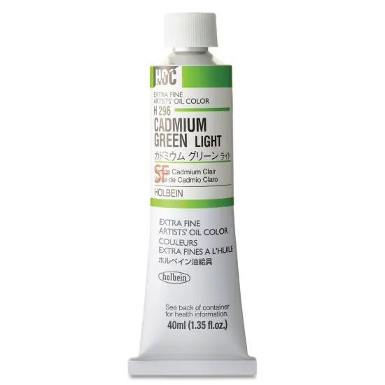 Holbein Artists' Oil Color - Cadmium Green Light, 40 ml tube {1}