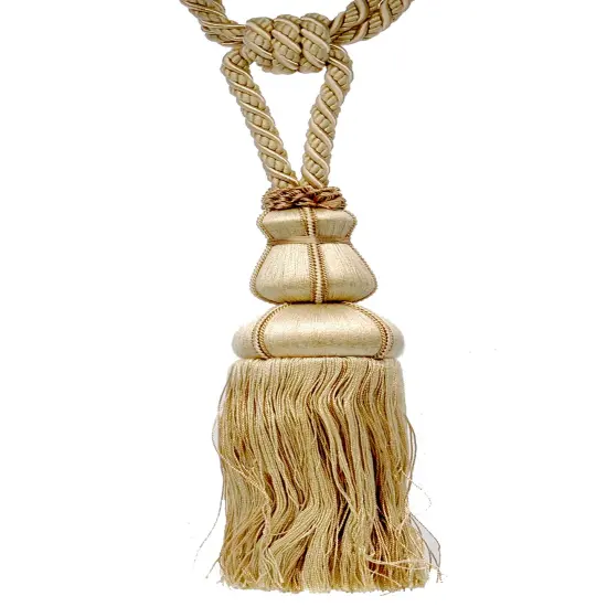 Belagio Single Tassel Tie-Back, 10" Long Tassel, Colors Collection, Ivory {1}