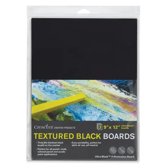 Crescent Textured Black Art Boards - Pkg of 3, 9" x 12" {1}