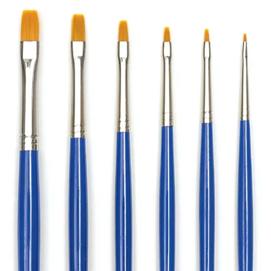 Blick Scholastic Golden Taklon Brush Set - Bright, Long Handle, Set of 6 {1}