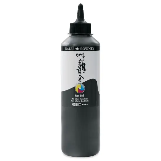 Daler-Rowney System3 Fluid Acrylic - Mars Black, 500 ml {1}