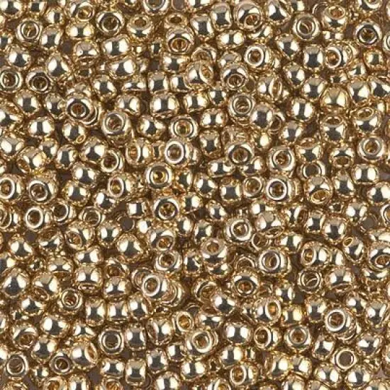 Miyuki 8 Round Seed Bead, 8-193, 24kt Gold Light Plated, 10 grams {1}
