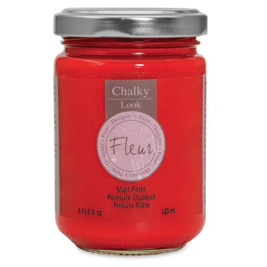 Fleur Chalky Look Paint - Tomato Red, 4.4 oz jar {1}