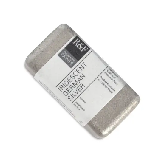 R&F Encaustic Paint Block - Iridescent Geman Silver, 40 ml block {1}