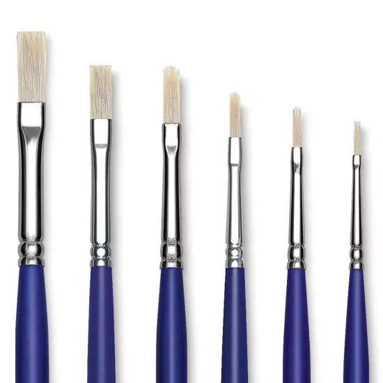 Blick Scholastic White Bristle Brush Set - Filbert, Set of 6 {2}