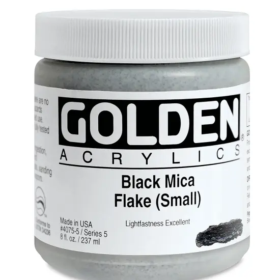 Golden Special Iridescent Acrylics - Black Mica Flake (Small), 8 oz jar {2}