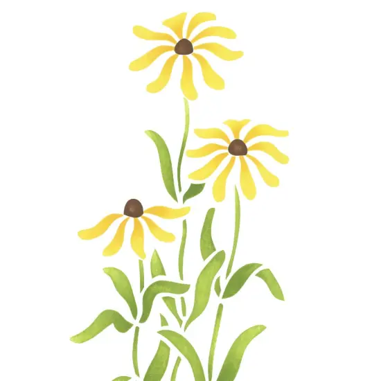 Black-Eyed Susans Flower Wall Stencil | 757 by Designer Stencils | Reusable {2}