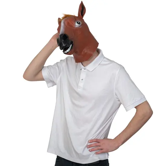 Horse Head Costume Mask - Realistic Brown Animal Head Horse Masks for Adults and Kids {4}