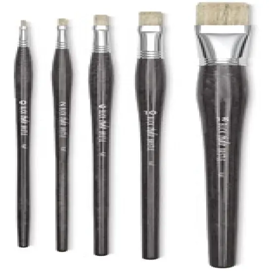 Blick Studio Bristle Brush - Flat, Long Handle, Set of 5 {1}