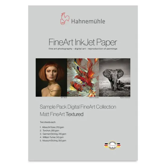 Hahnem&uuml;hle Matte FineArt Textured Inkjet Paper Sample Pack - 8-1/2" x 11", Pkg of 10 {1}