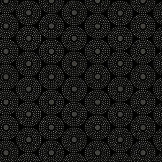 Circles Quilting Illusions Dk.Gray on Black Cotton Fabric by Quilting Treasures {1}