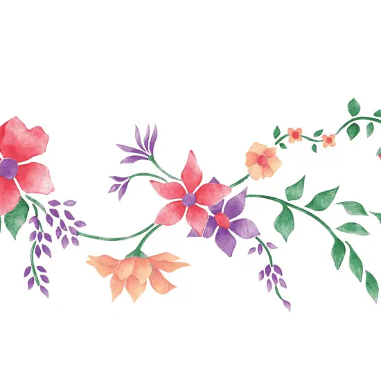 6.5-Inch Floral Wall Stencil Border | 050 by Designer Stencils | Reusable Art Craft Stencils for Painting | {2}