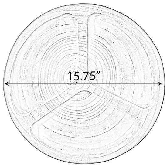 3 Sectional Round Snack Tray for Dining Table and Kitchen Decoration Natural {4}