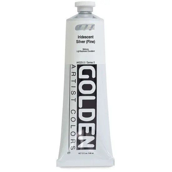 Golden Heavy Body Artist Acrylics - Iridescent Silver (Fine), 5 oz tube {2}