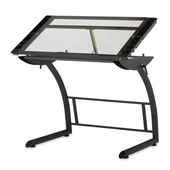 Studio Designs Triflex Drawing Table - Charcoal Frame, Clear Glass {1}