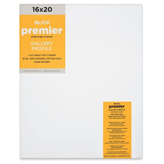 Blick Premier Stretched Cotton Canvas - Gallery Profile, Splined, 16" x 20" {2}