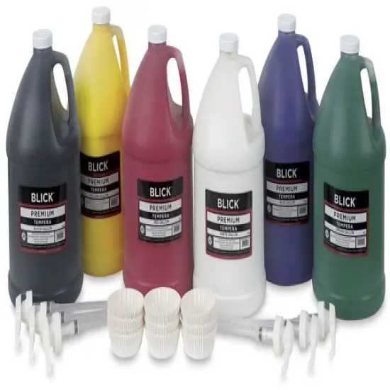 Blick Premium Grade Tempera - Set of 6, Basic Color Pump Kit, Gallons {2}