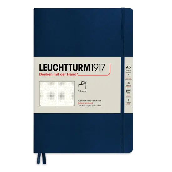 Leuchtturm1917 Dotted Softcover Notebook - Navy, 5-3/4" x 8-1/4" {1}