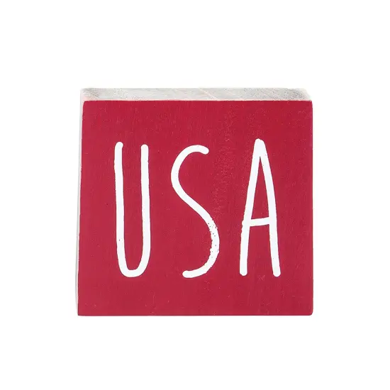 Red White & Blue Squares Table Drink Sitters 4th of July Set of 3 {3}