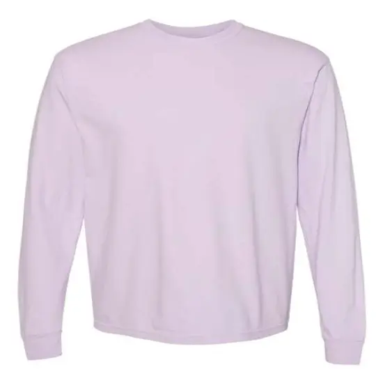 Comfort Colors&reg; Garment-Dyed Heavyweight Crewneck Long Sleeve T-Shirt Orchid {1}