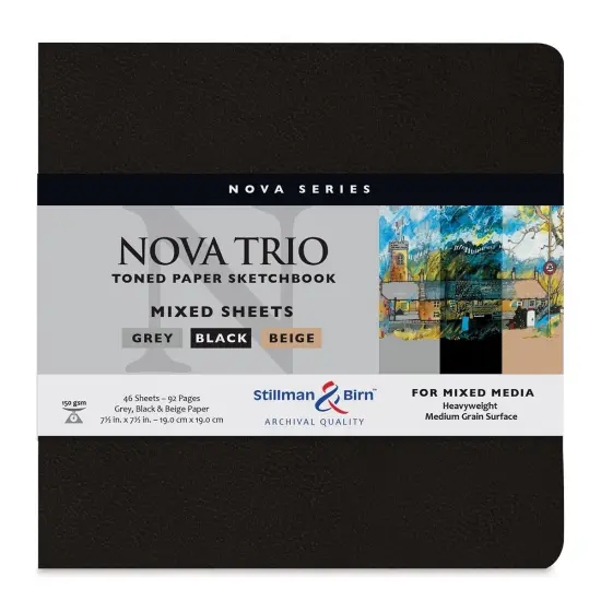 Stillman & Birn Nova Trio Series Toned Softcover Sketchbook -7-1/2" x 7-1/2", includes all three colors {1}