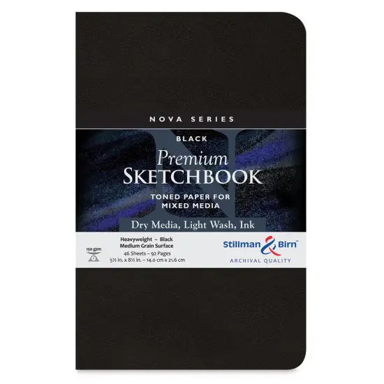 Stillman & Birn Nova Series Toned Softcover Sketchbook- Black, 5-1/2" x 8-1/2" {1}