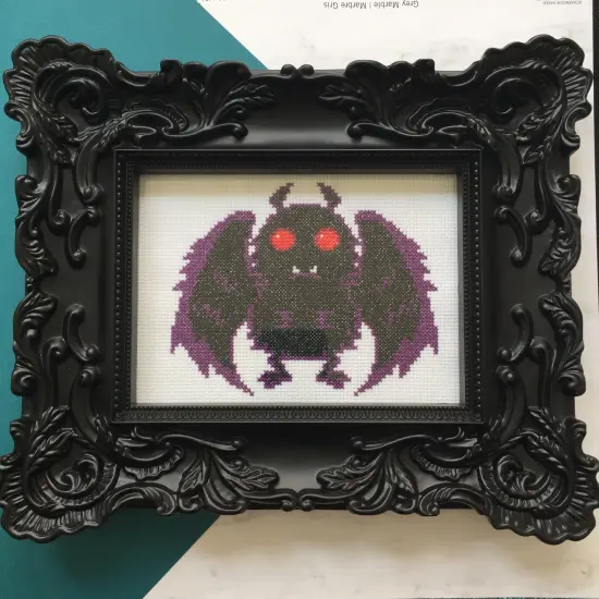 Mothman Counted Cross Stitch DIY KIT Intermediate {2}