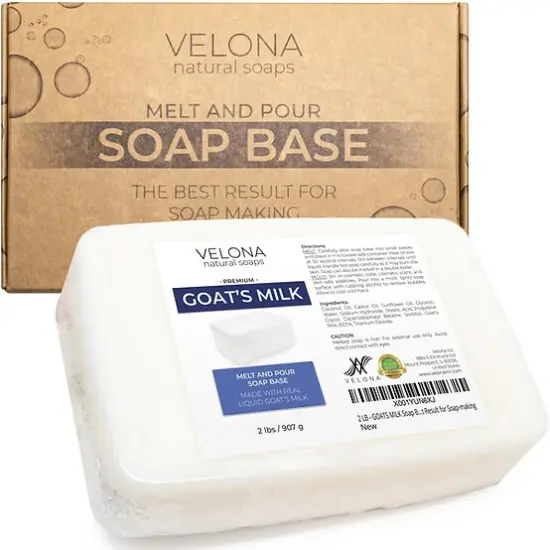 2 LB - GOATS MILK Soap Base by Velona | SLS/SLES free | Melt and Pour | Natural Bars For The Best Result for Soap-making&hellip; {1}