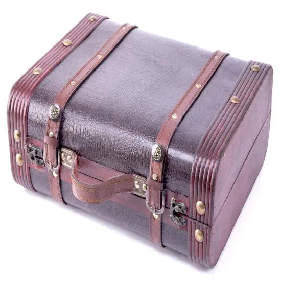 Decorative Wooden Leather Suitcase {2}