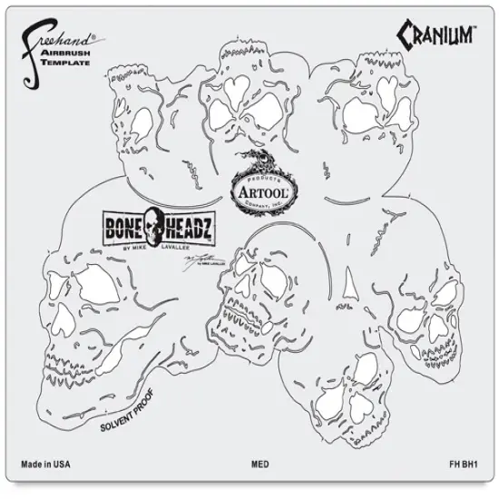 Iwata Artool Freehand Template - Set of 4, BoneHeadz Cranium {2}