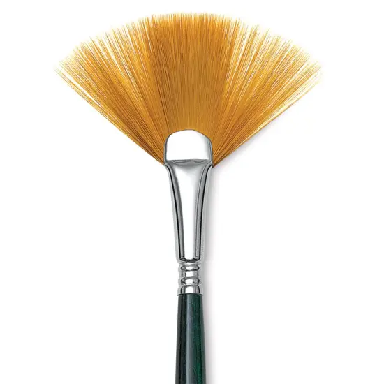 Escoda Barroco Toray Gold Synthetic Brush - Fan, Long Handle, Size 4 {1}