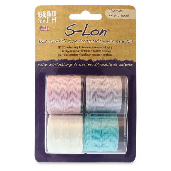 Beadsmith S-Lon Cord Pack - Pkg of 4, Tropical Colors {1}