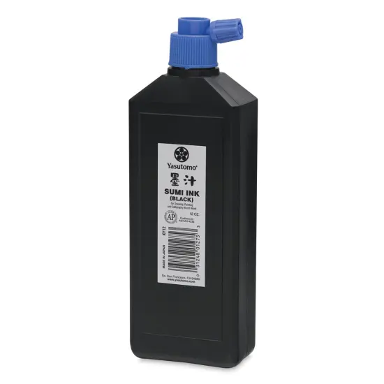 Yasutomo Liquid Sumi Ink - 12 oz, Black, Water Resistant {1}