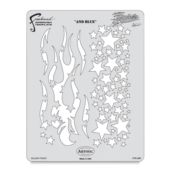 Iwata Artool Freehand Template - Patriotica And Blue {2}