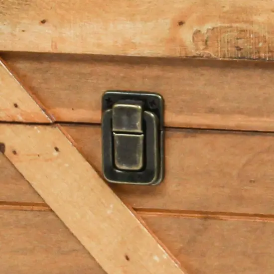 Stackable Wooden Cargo Crate Style Storage Chest Black {8}