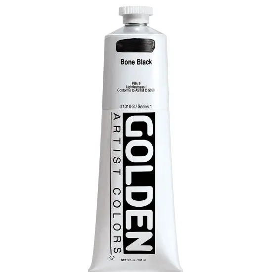 Golden Heavy Body Artist Acrylics - Bone Black, 5 oz Tube {2}