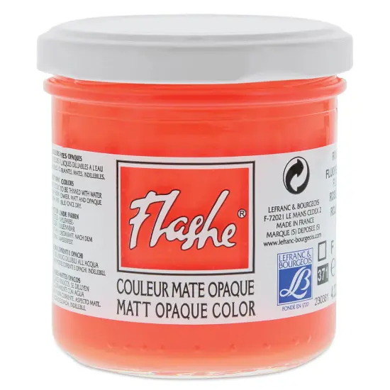 Lefranc & Bourgeois Flashe Vinyl Paint - Fluorescent Orange, 125 ml jar {1}