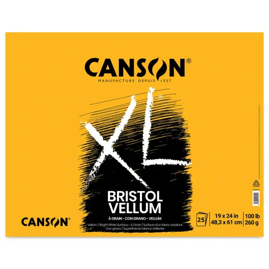 Canson XL Bristol - Pad, 19" x 24", Vellum, 25 Sheets, Tapebound {1}