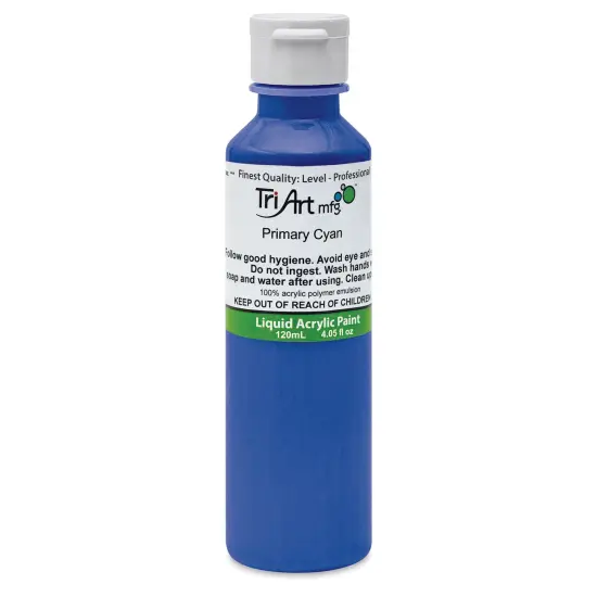 Tri-Art Liquid Artist Acrylics - Primary Cyan, 120 ml bottle {1}