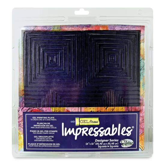 Gel Press Impressables - Squares in Squares, 12" x 12" {1}