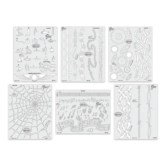 Iwata Artool Freehand Template - Set of 6, Kustom FX 3 {1}