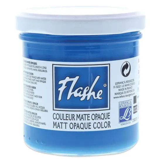 Lefranc & Bourgeois Flashe Vinyl Paint - Cerulean Blue Hue, 125 ml jar {1}