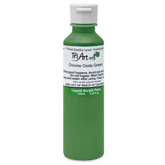 Tri-Art Liquid Artist Acrylics - Chromium Oxide Green, 120 ml bottle {1}