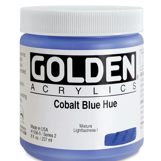 Golden Heavy Body Artist Acrylics - Cobalt Blue Hue, 8 oz Jar {2}