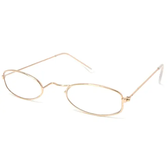 Old Man Costume Glasses - Gold Oval Granny Dress Up Eyeglasses - 1 Pair {5}
