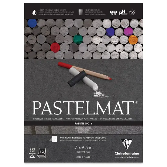 Clairefontaine Pastelmat Pad - 7" x 9-1/2", Charcoal Grey, 12 Sheets {1}