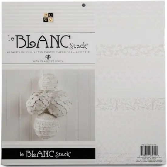 DCWV&reg;️ STACKS 12" x 12" - SINGLE-SIDED - LE BLANC - WHITE FOIL - 48 SHEETS PS-010-00077 {5}